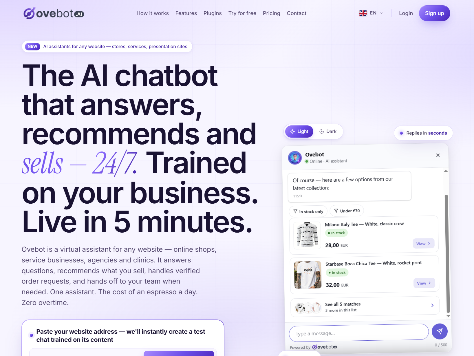 Chat-ul care raspunde intrebarilor de suprot si care vinde produse